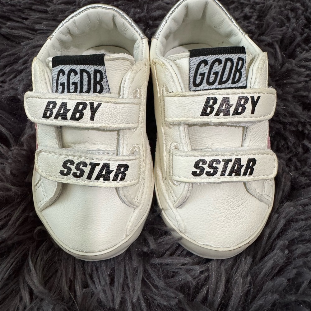 Golden Goose White Baby Walker Sneakers Velcro